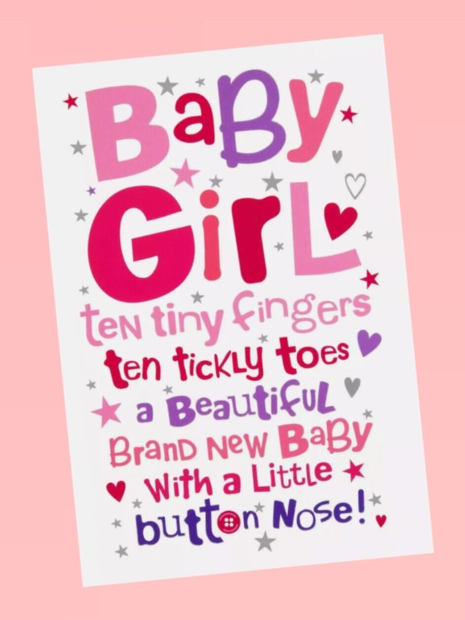 Cards & Message Cards & Gift Wrap Little Mouse Baby Clothing & Gifts Baby Girl Poem 