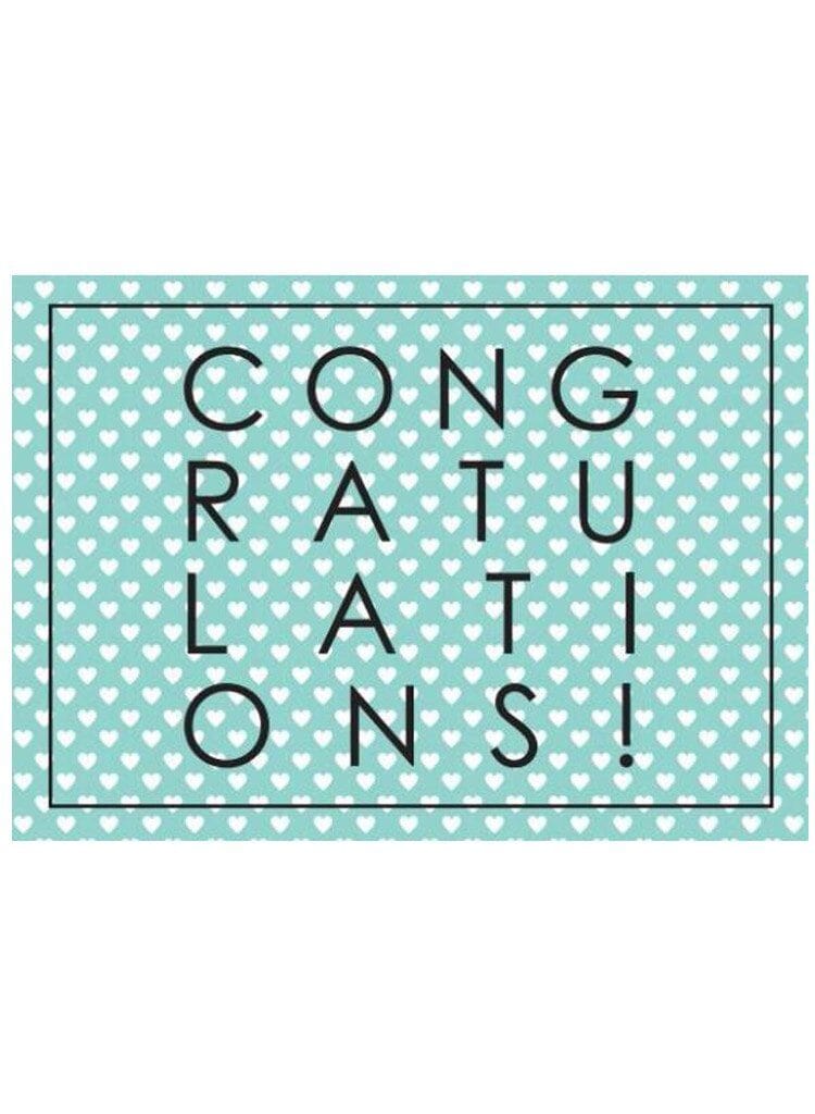 Cards & Message Cards & Gift Wrap Little Mouse Baby Clothing & Gifts Congratulations - Teal Hearts 