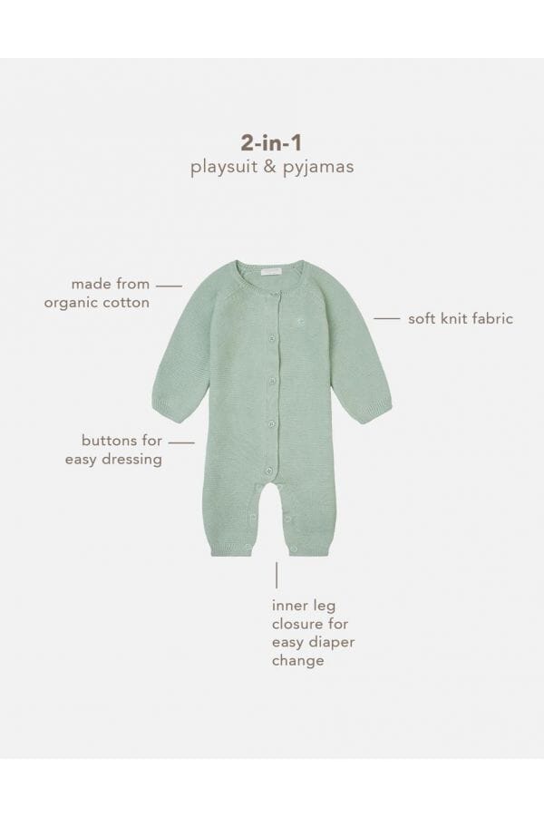 Organic Cotton Play Suit Monrovia - Mint Cardigan / Jacket Noppies 