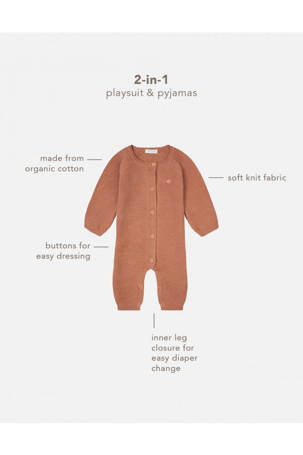 Organic Cotton Play Suit Monrovia - Café Au Lait Cardigan / Jacket Noppies 