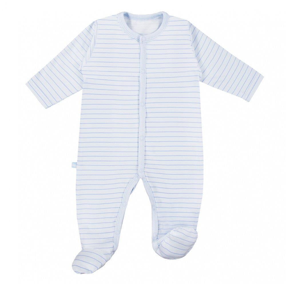 3 Pack Early Baby Footed Sleepsuits, Trains - Blue Sleepsuit / Babygrow EEVI 