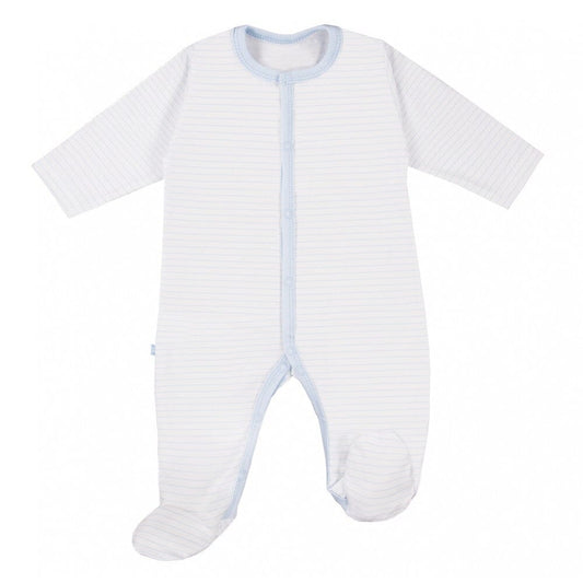 3 Pack Early Baby Footed Sleepsuits, Trains - Blue Sleepsuit / Babygrow EEVI 