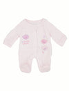 Velour 3 Little Birds Sleepsuit - Pink Sleepsuit / Babygrow Tiny Baby 