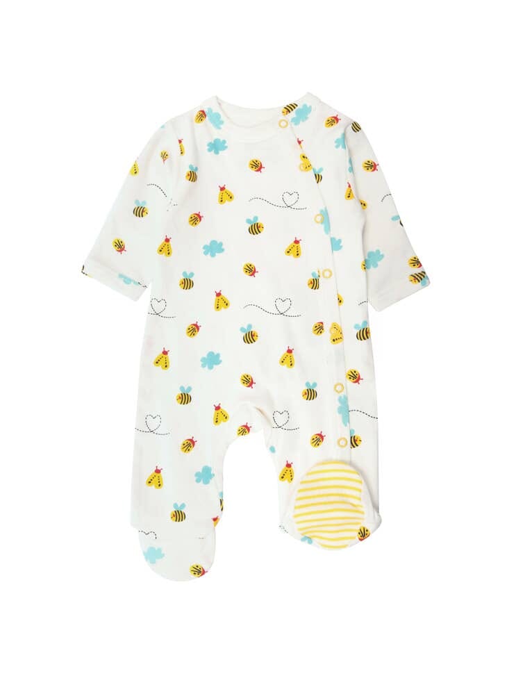 Piccalilly Footed Sleepsuit - Little Bees Sleepsuit / Babygrow Piccalilly 
