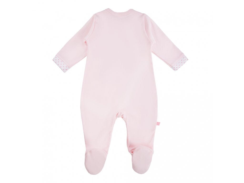 Early Baby Babygrow, Embroidered Bunny Design - Pink Sleepsuit / Babygrow EEVI 