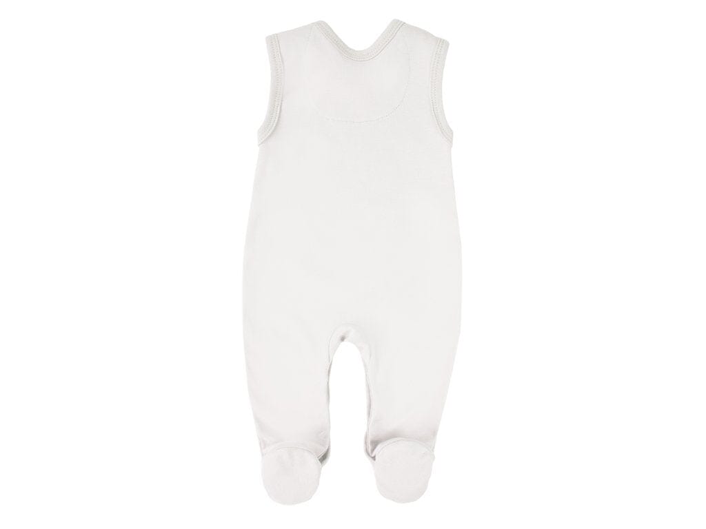 Early Baby Top & Puppy Footed Dungarees Set - Cream Dungaree EEVI 