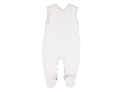 Early Baby Top & Puppy Footed Dungarees Set - Cream Dungaree EEVI 