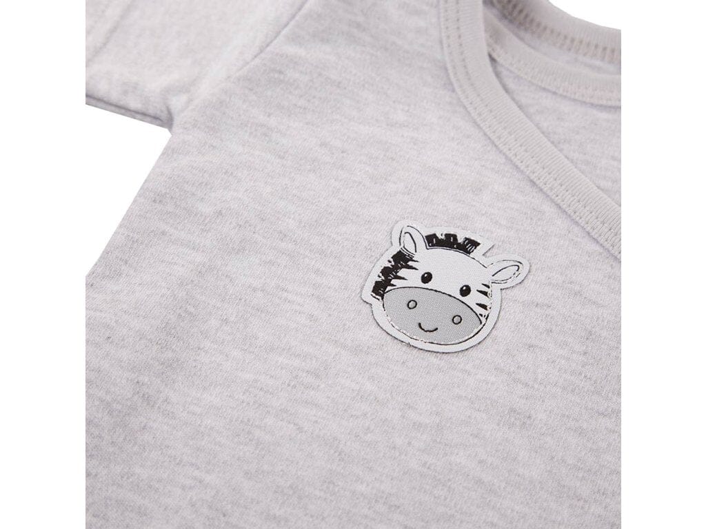 Early Baby Long Sleeved Bodysuit, Cute Zebra Design - Grey Bodysuit / Vest EEVI 