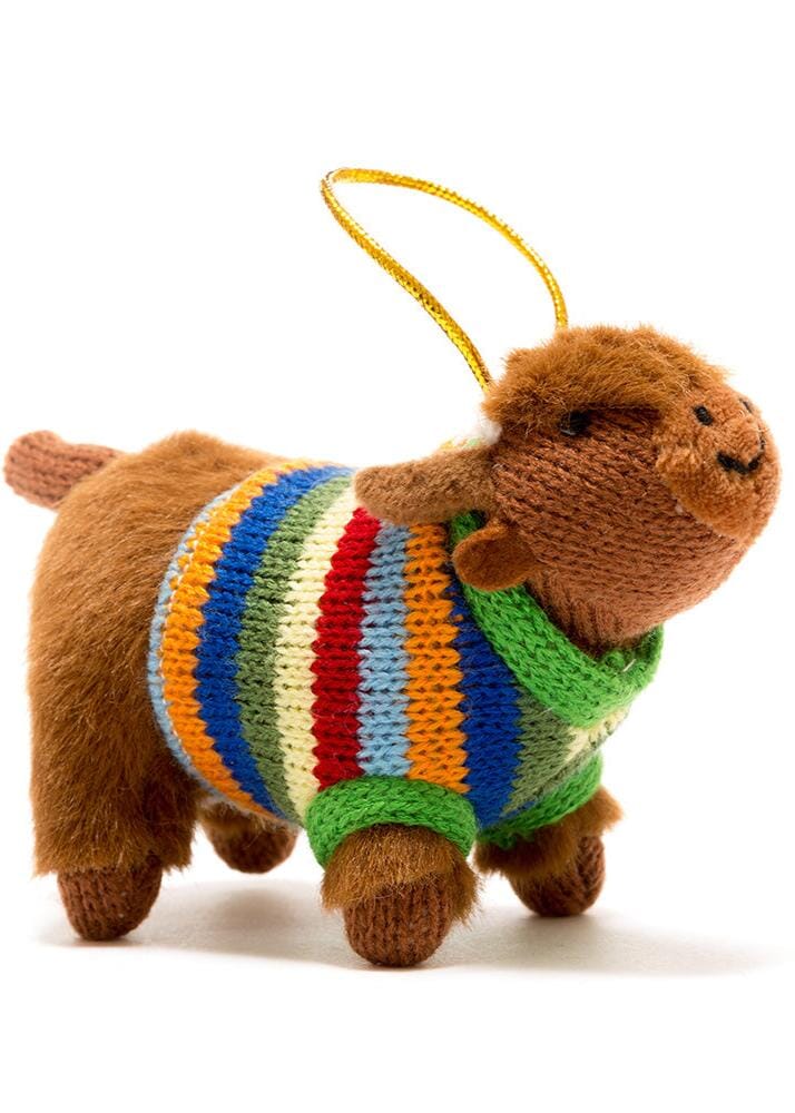 Knitted Highland Cow Christmas Tree Decoration toy Best Years 