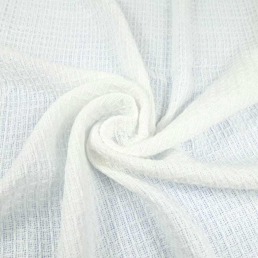 100% Pure Cotton White Waffle Blanket - 90cm x 75cm Muslin Muslinz 