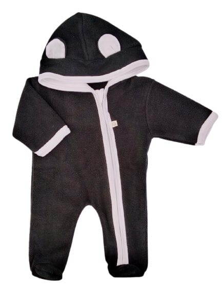 Charcoal Fleece Pramsuit Snowsuit / Pramsuit Little Lumps 