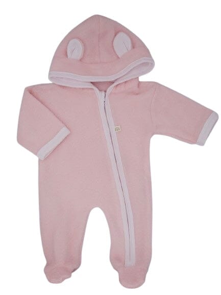 Pink Fleece Pramsuit Snowsuit / Pramsuit Little Lumps 