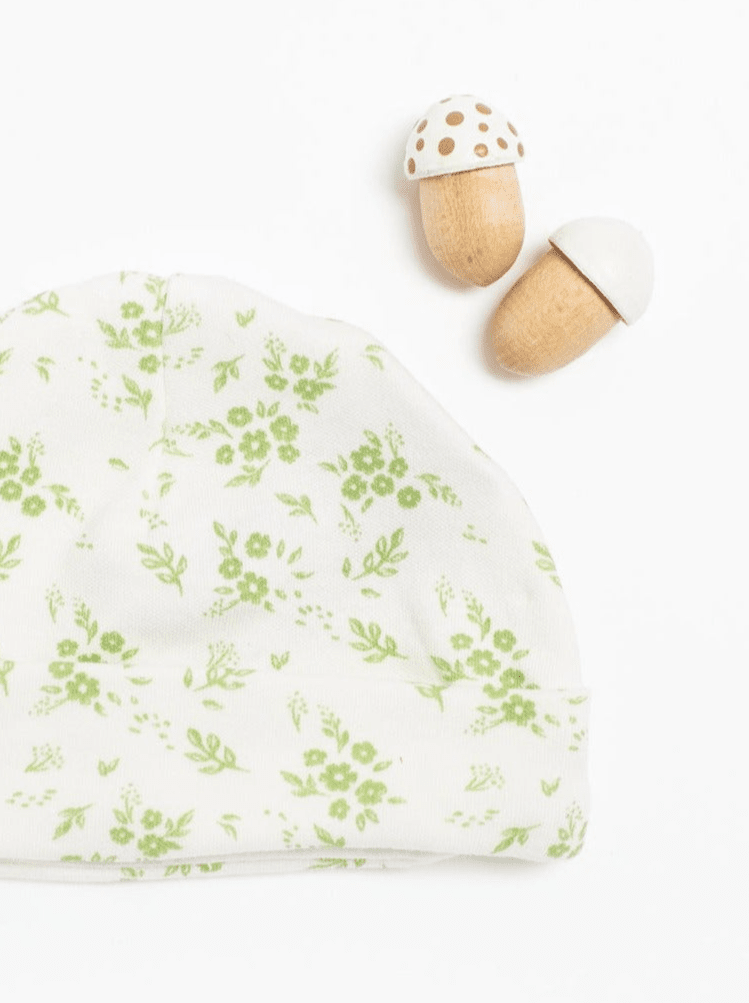 Preemie Hat, Apple Floral, Premium 100% Organic Cotton Hat Tiny & Small 