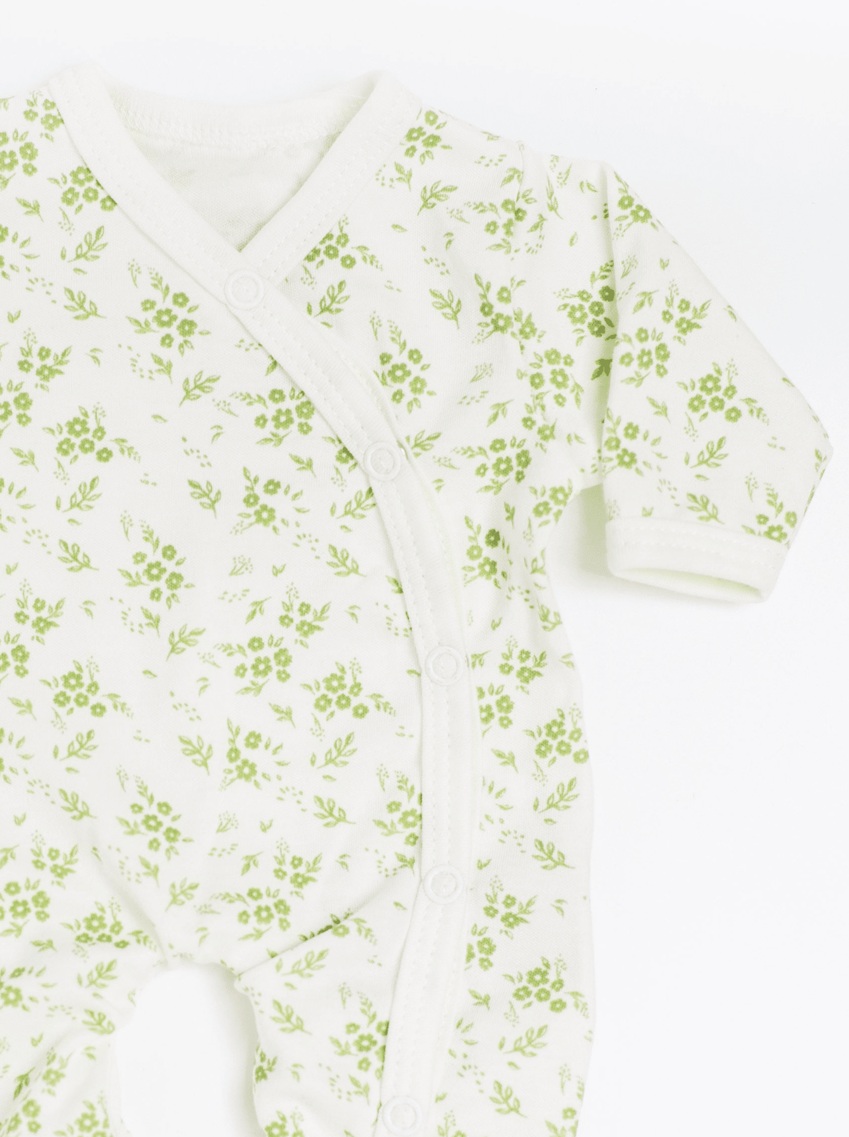 Preemie Girl Sleepsuit, Apple Floral, Premium 100% Organic Cotton Sleepsuit / Babygrow Tiny & Small 