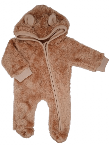 Brown Bear Fluffy Pramsuit Snowsuit / Pramsuit Little Lumps 