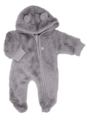 Grey Bear Fluffy Pramsuit Snowsuit / Pramsuit Little Lumps 