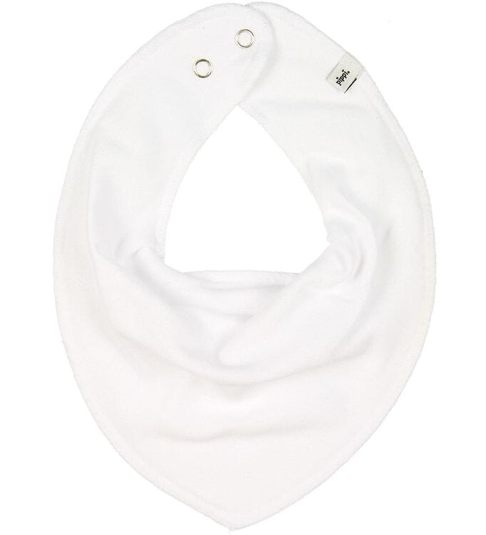 Organic Cotton Scarf Bib - White Dribble Bib Pippi 