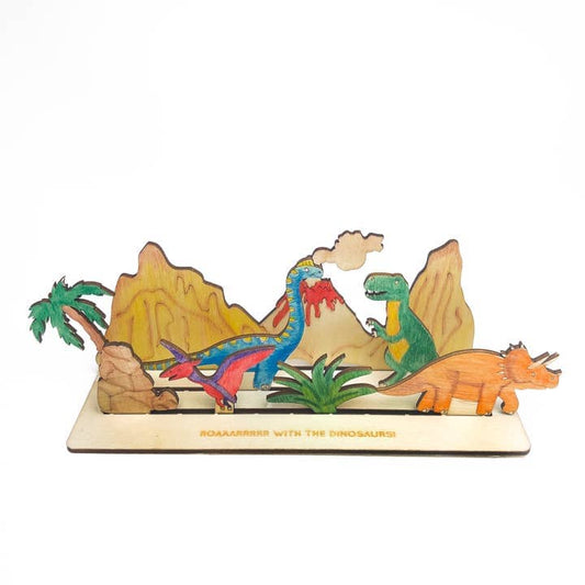 Make Your Own Dinosaur Scene Craft Kit Sibling Gifts Cotton Twist 