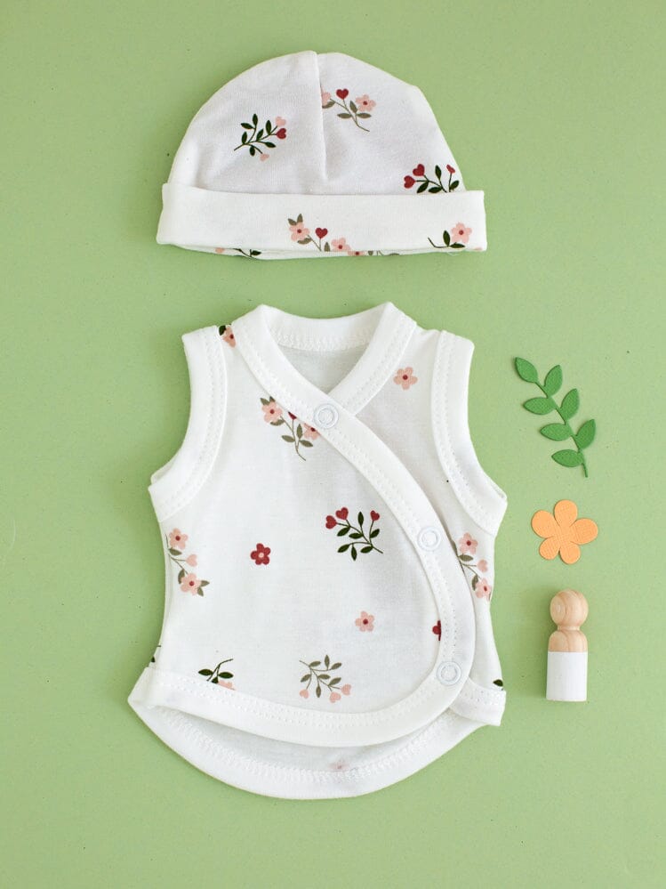 Incubator Vest & Round Hat Set, Beautiful Bloom Set Tiny & Small 