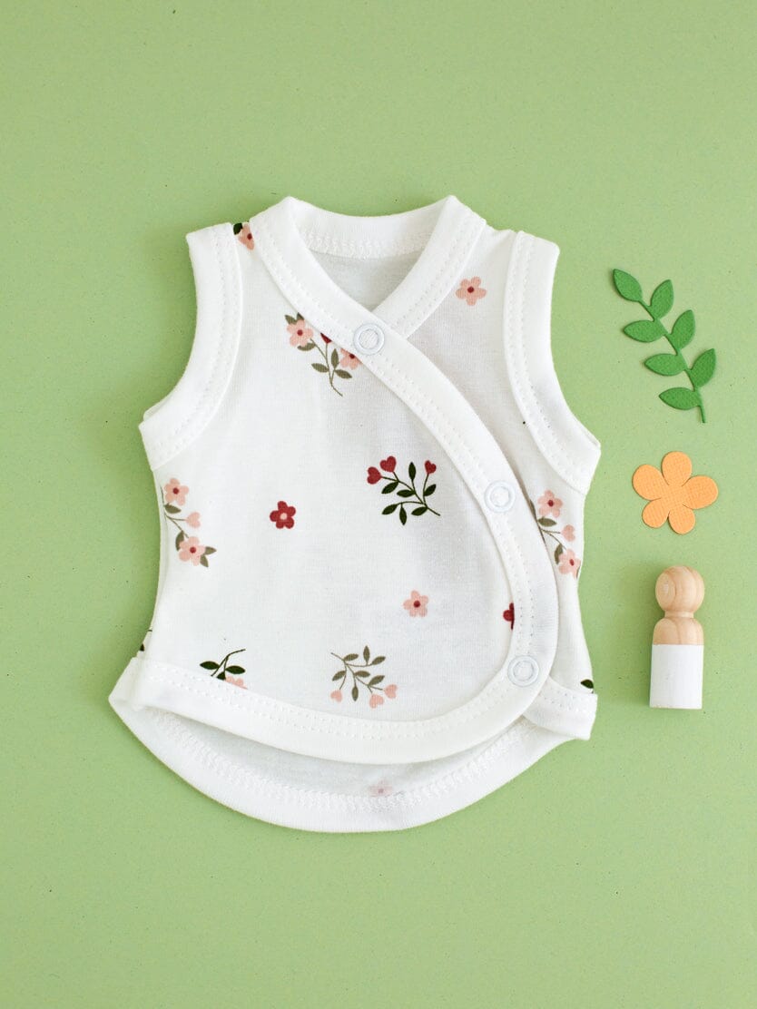 NICU Baby Vest, Beautiful Bloom Bodysuit / Vest Tiny & Small 