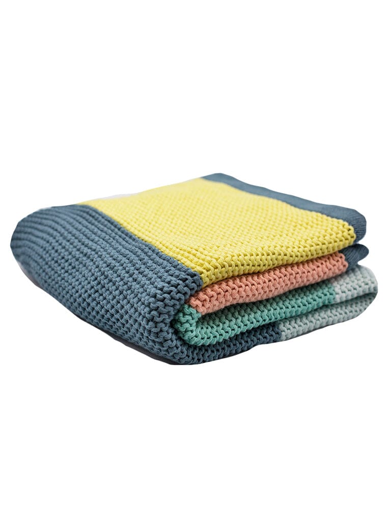 Organic Cotton Rainbow Knitted Cuddle Up Blanket by Frugi Blanket Frugi 