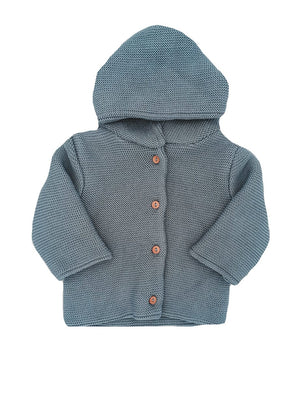 Slate Blue Knitted Baby Jacket Cardigan / Jacket La Manufacture de Layette 