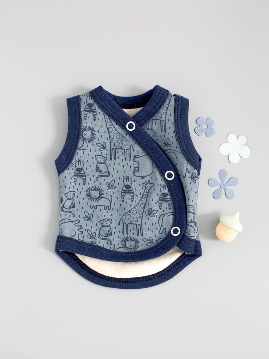 Premature Baby Vest, Safari Friends Bodysuit / Vest Tiny & Small 