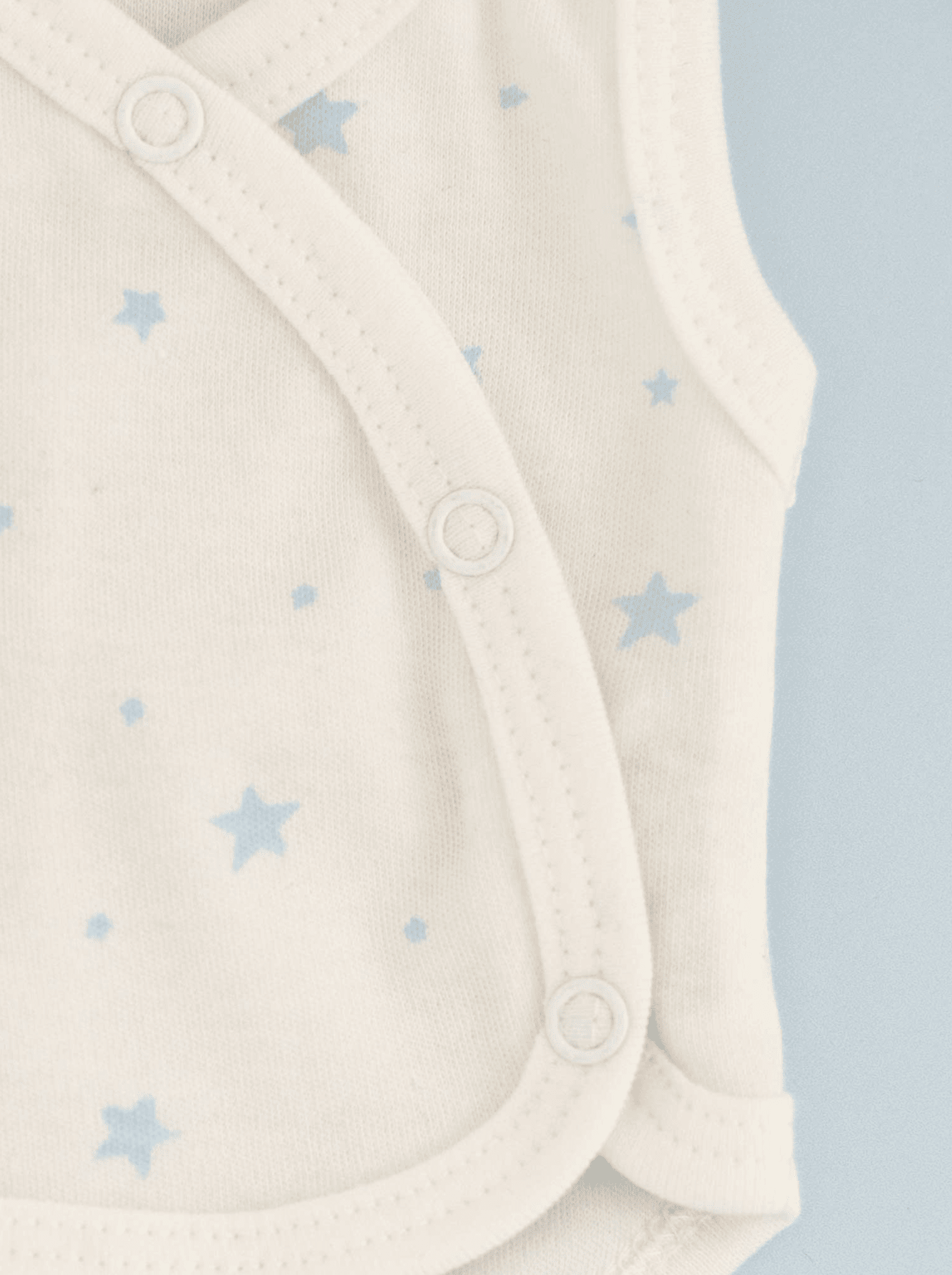 Incubator Vest, Blue Stars, Premium 100% Organic Cotton Bodysuit / Vest Tiny & Small 