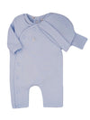 Blue Waffle Tiny Baby Body, Dungaree and Hat - Three Piece Set Outfit Mintini Baby 