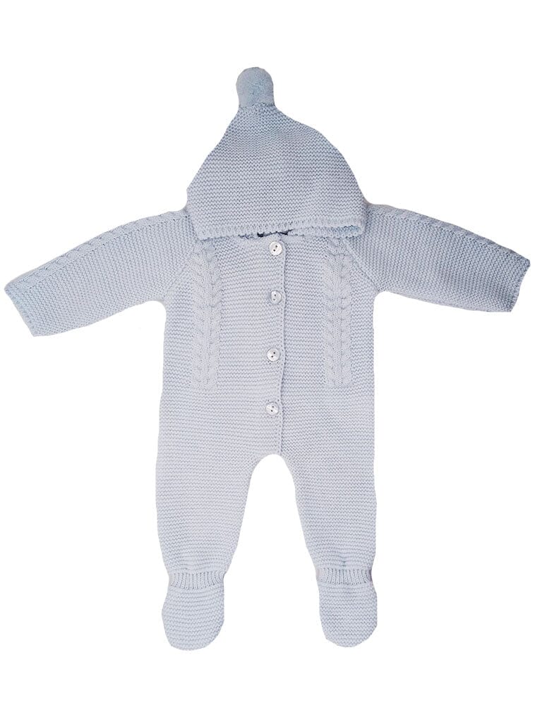 Blue Knitted Pramsuit With Hood Snowsuit / Pramsuit My Little Chick 