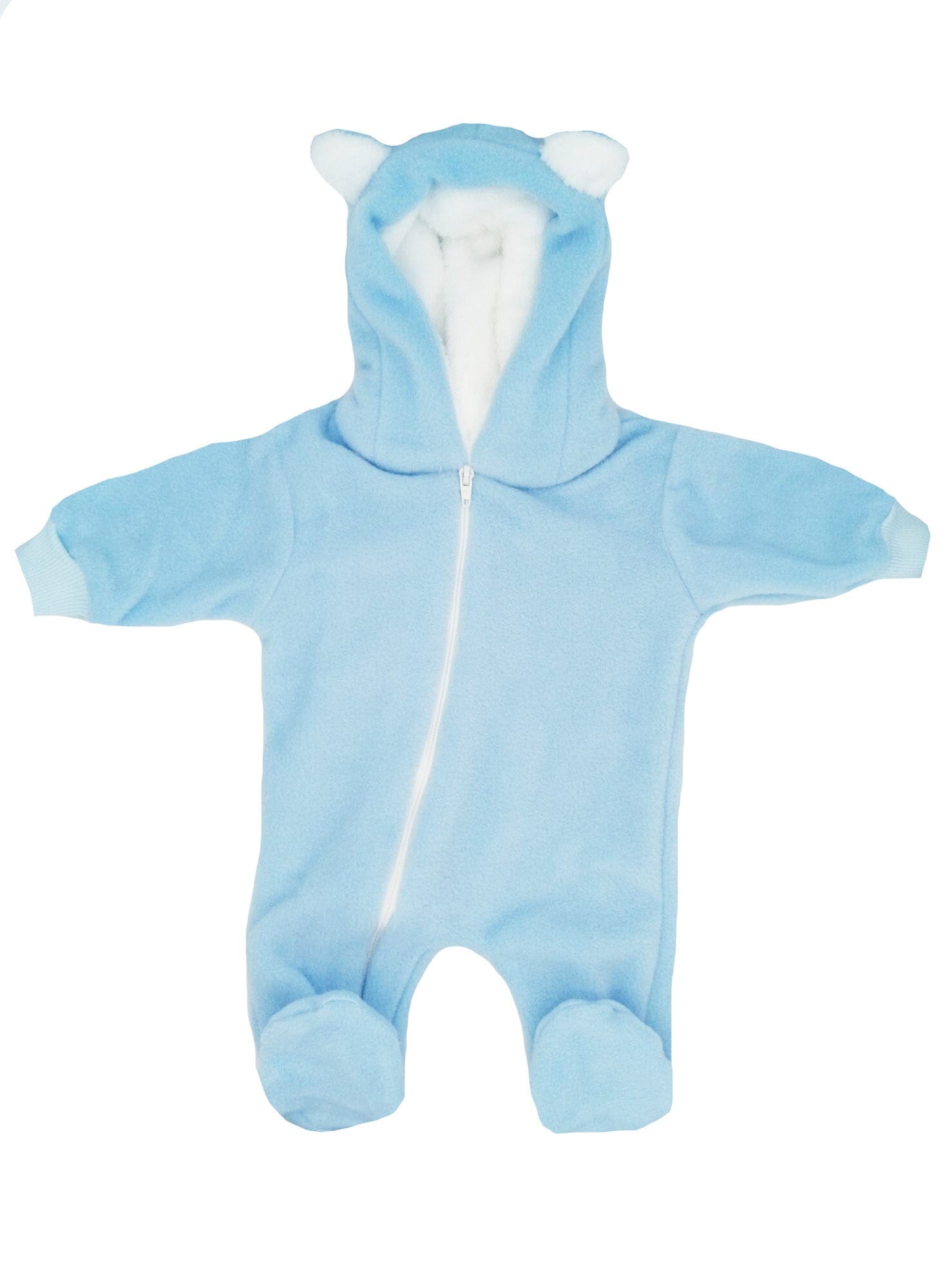 Blue Fleece Pramsuit Snowsuit / Pramsuit Little Lumps 