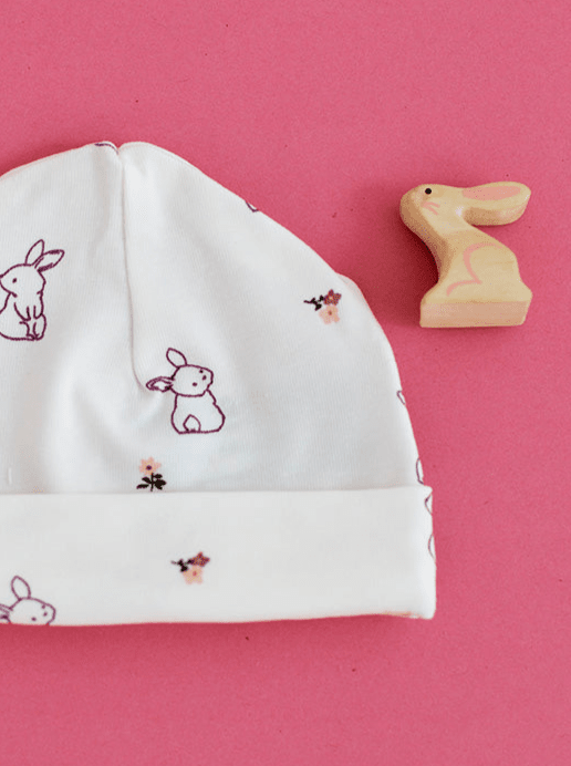 Preemie Round Hat, Flower Bunny Hat Tiny & Small 