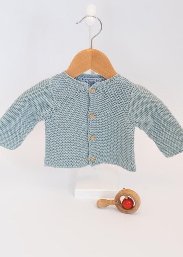 Knitted Sage Green Cardigan Cardigan / Jacket La Manufacture de Layette 