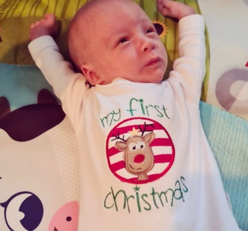 My First Christmas Premature Baby Sleepsuit Little Lumps 