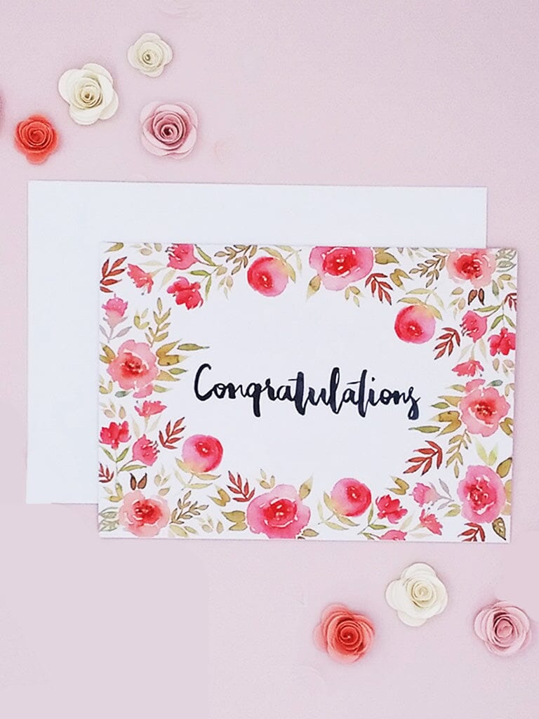 Congratulations, New Baby Card, Floral Watercolour New baby card Little Mouse Baby Clothing & Gifts 