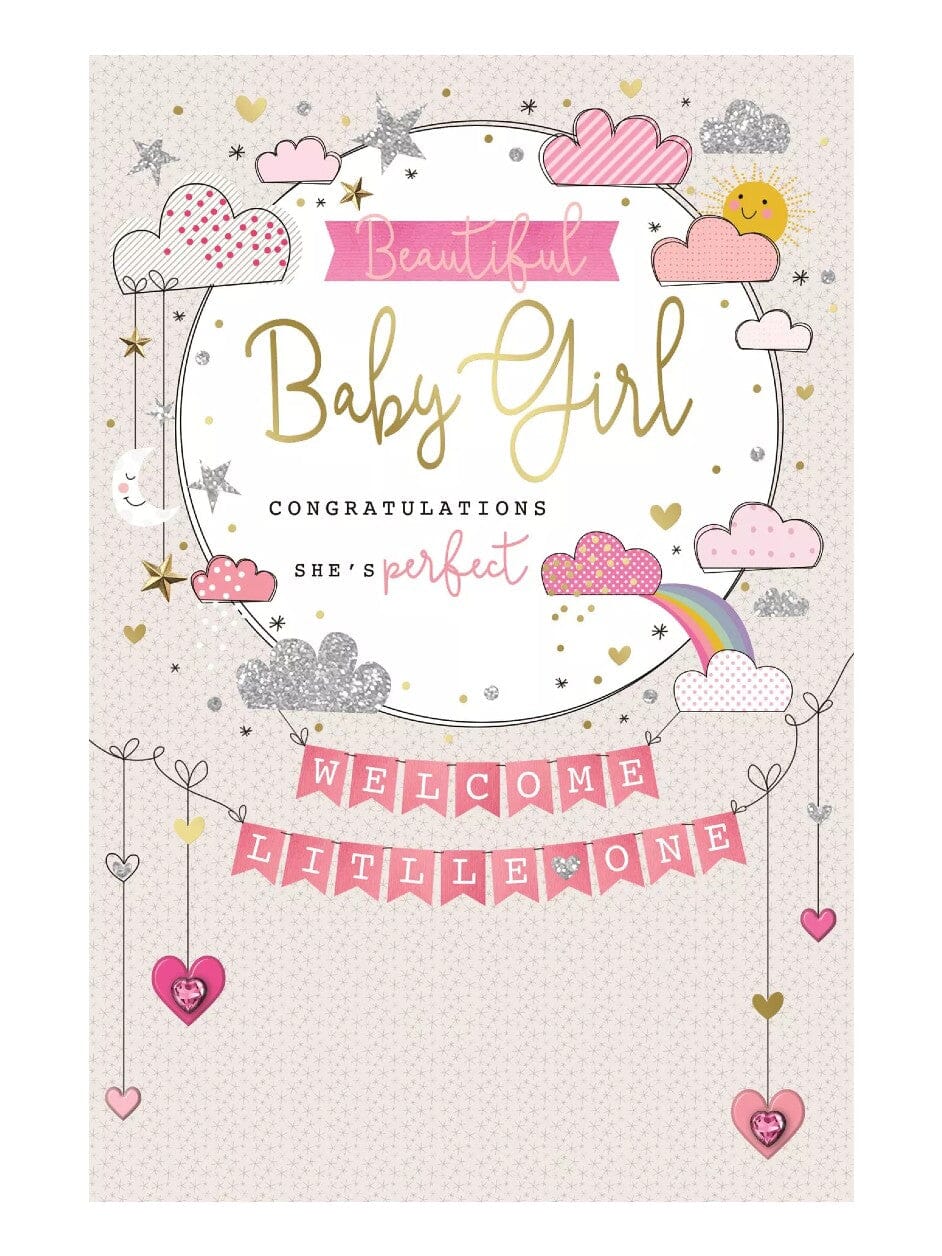 Cards & Message Cards & Gift Wrap Little Mouse Baby Clothing & Gifts Welcome Little One - Baby Girl 