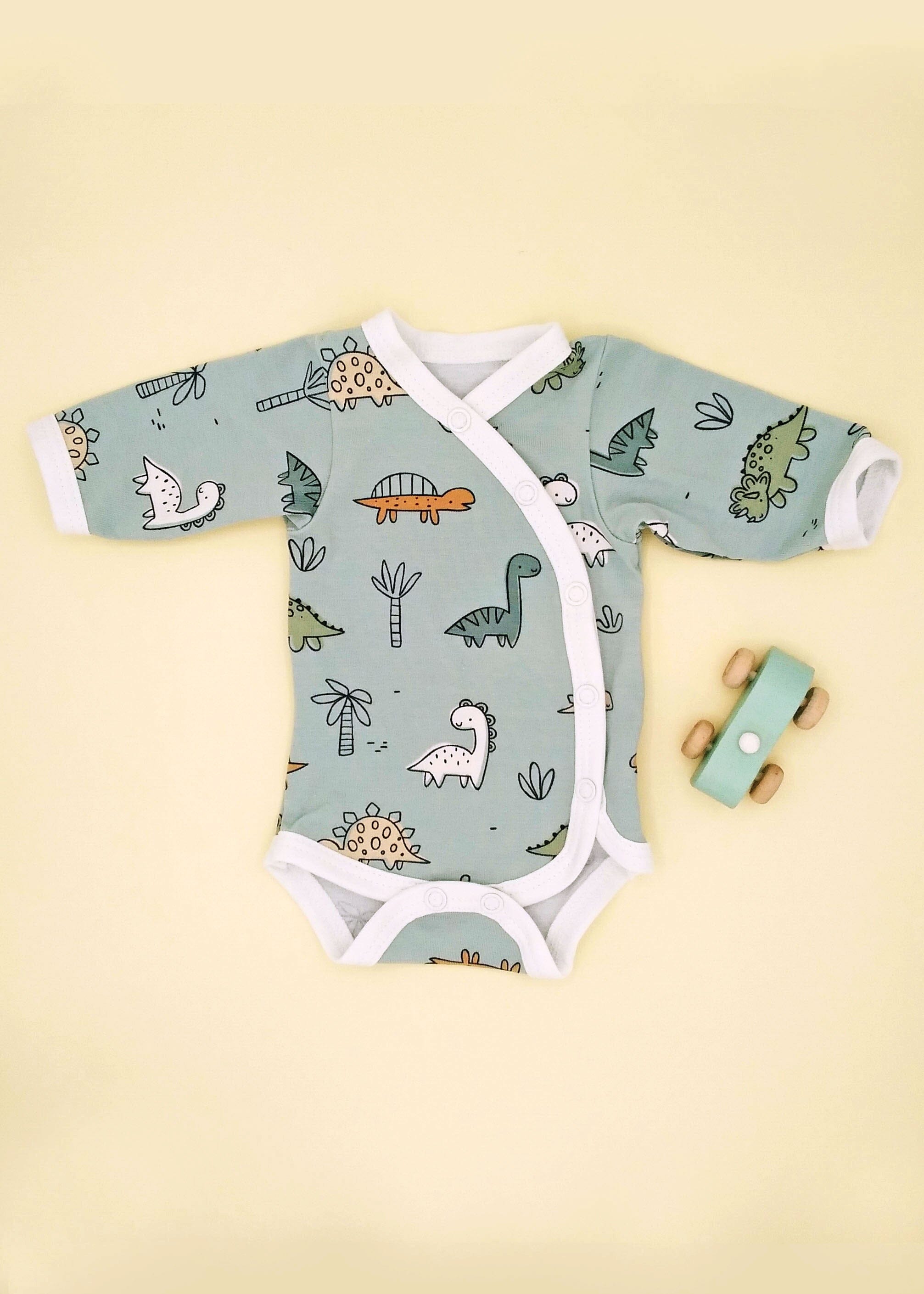 Bodysuit, Dino Buddies, Teal Bodysuit / Vest Tiny & Small 