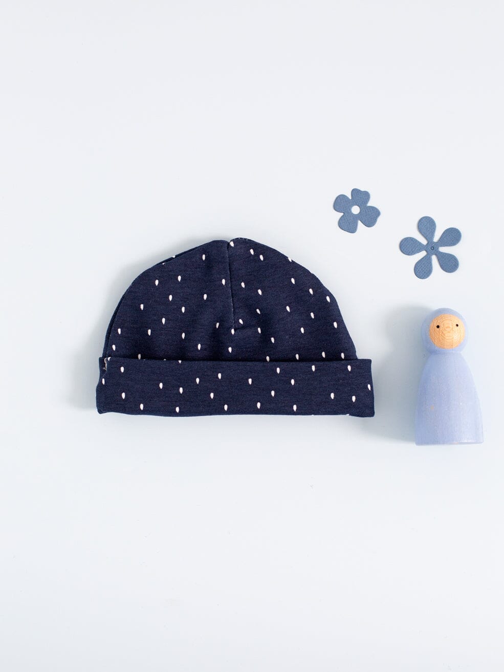 Premature Baby Hat, Blue, Midnight Snow Hat Tiny & Small 