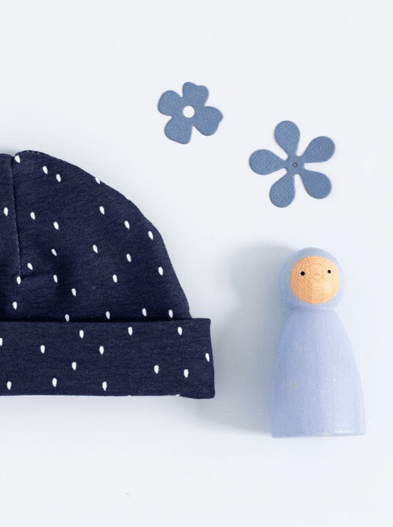 Premature Baby Hat, Blue, Midnight Snow Hat Tiny & Small 