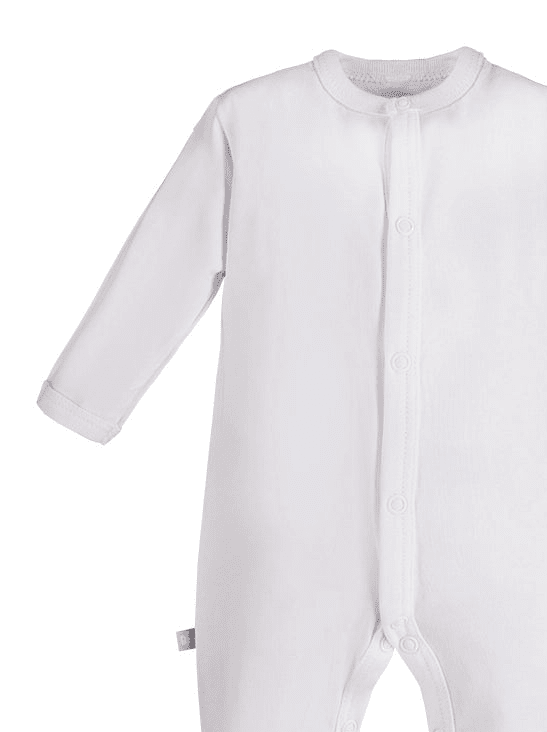 Early Baby Footed Sleepsuit - White Sleepsuit / Babygrow EEVI 