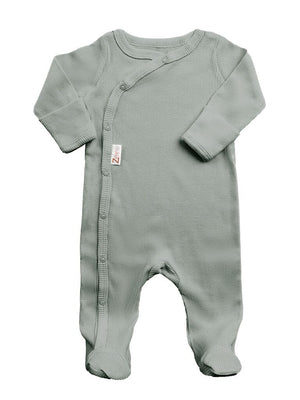 Sage Green Ribbed Sleepsuit Sleepsuit / Babygrow Soft Touch 