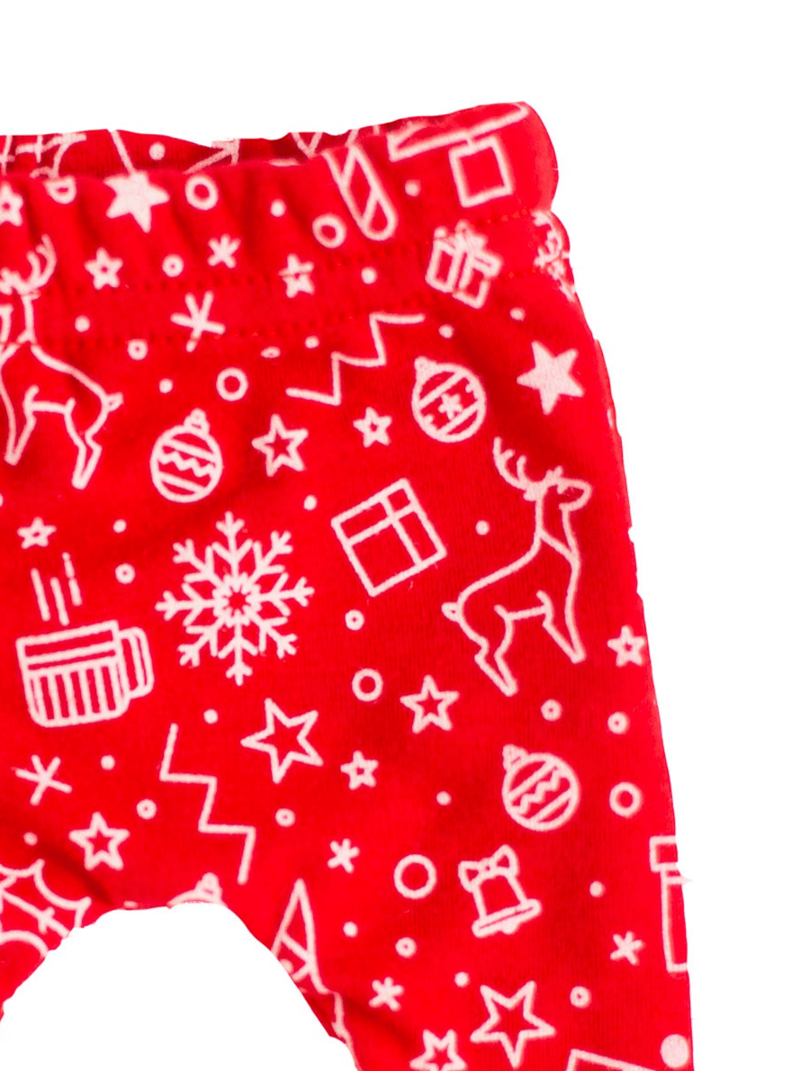 Festive leggings, Red, Premium 100% Organic Cotton Leggings Tiny & Small 