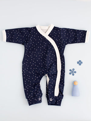 Sleepsuit for Premature & Tiny Babies, Midnight Snow Sleepsuit / Babygrow Tiny & Small 
