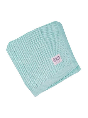 Organic Cotton Knitted Blanket - Ice Blue Blanket Cotton Boulevard 