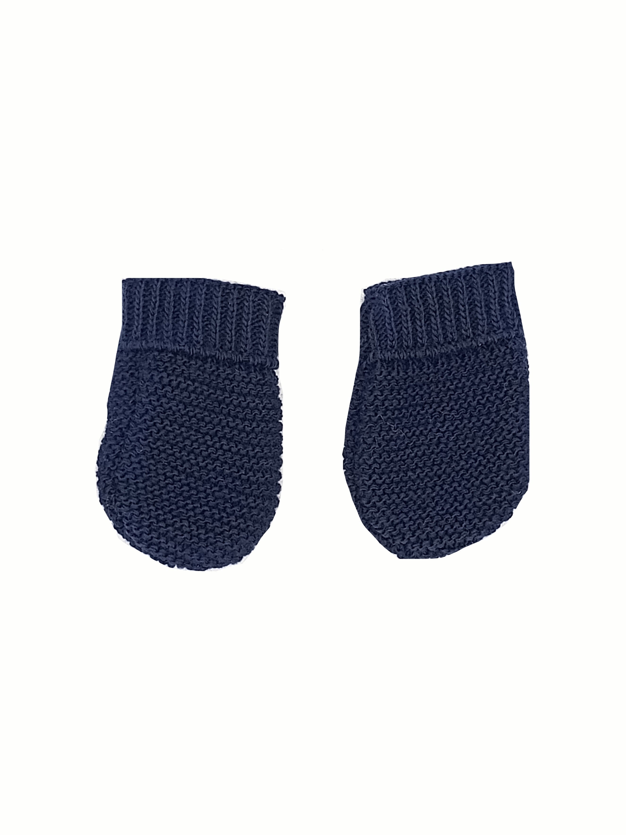 Navy Knitted Gloves/Mittens Mittens La Manufacture de Layette 