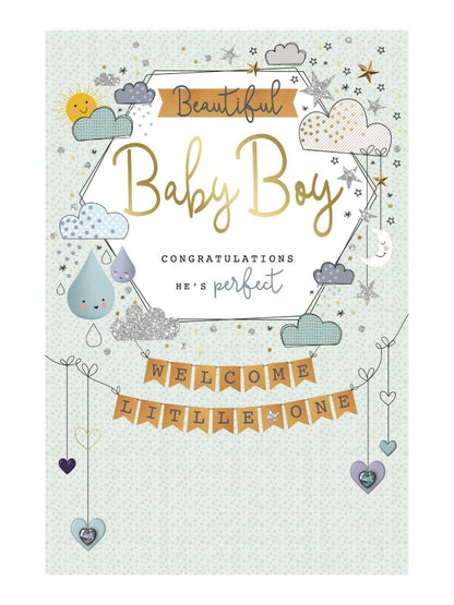 Cards & Message Cards & Gift Wrap Little Mouse Baby Clothing & Gifts Welcome Little One - Baby Boy 