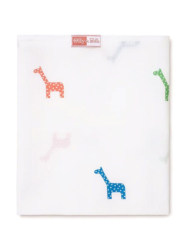 Giraffe Print 100% Cotton Extra Large Swaddle Blanket By Olly & Belle Swaddle Blanket Olly & Belle 