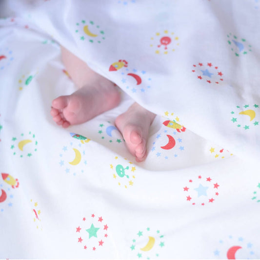 Piccalilly Muslin Swaddle - Space Swaddle Blanket Piccalilly 