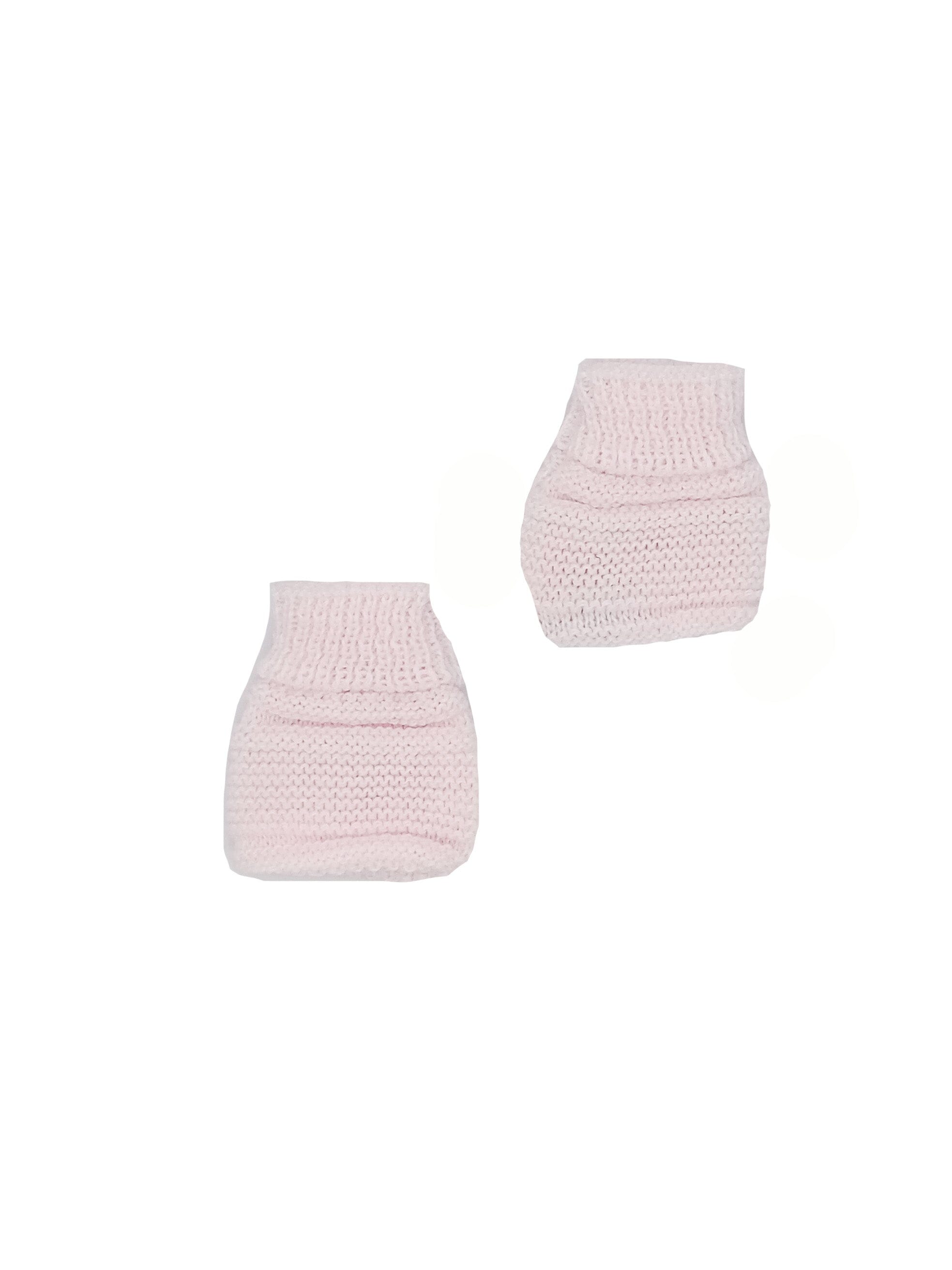 Pink Knitted Booties Booties La Manufacture de Layette 