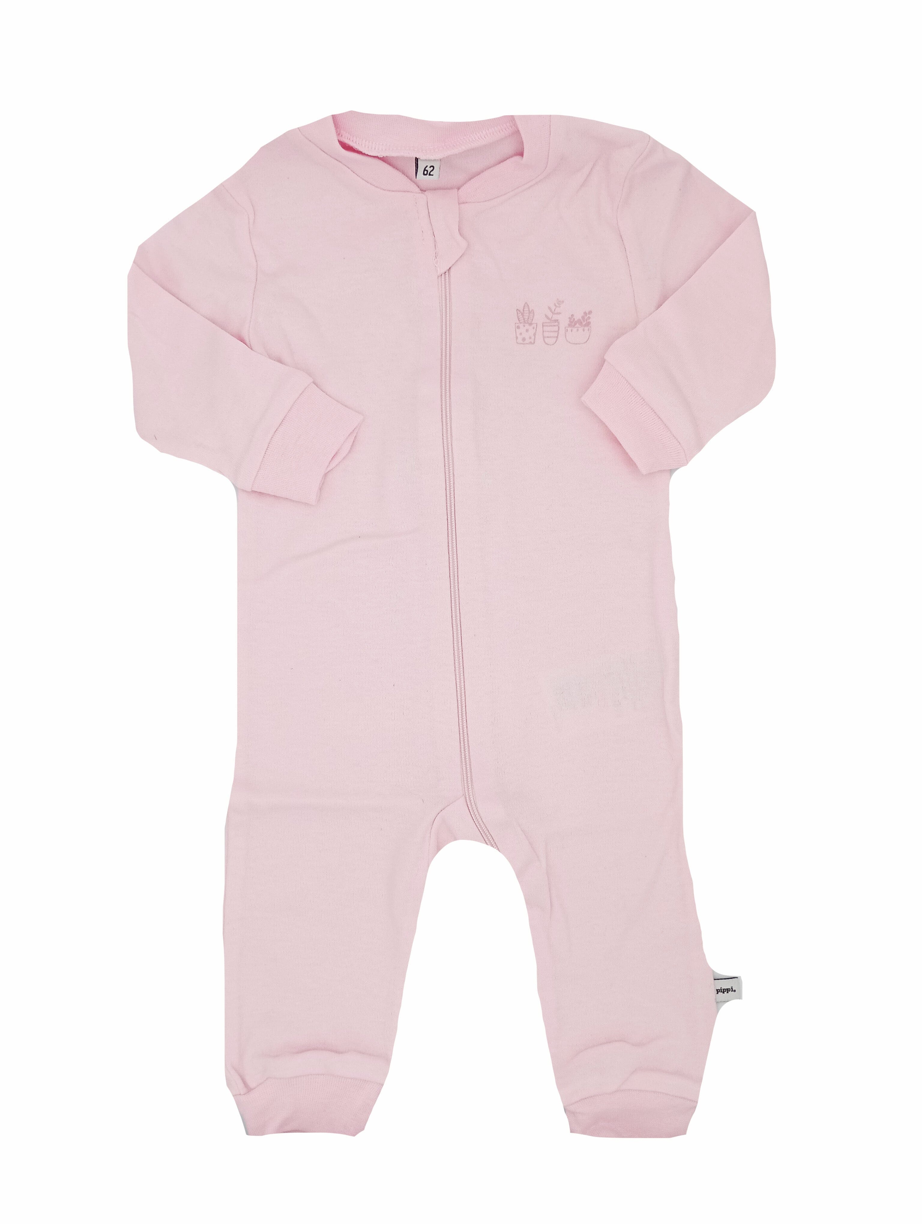Pink Potager Footless Babygrow - Sleepsuit / Babygrow Pippi 